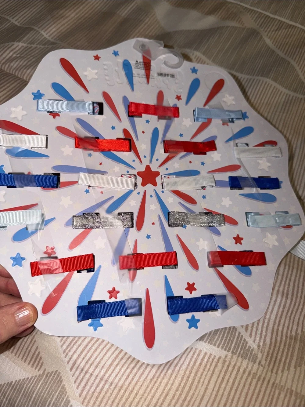 A Little Sparkle Kids Hair Clip Set - Patriotic Red, White & Blue NWT